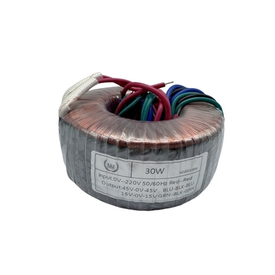 30W Toroïdale krachttransformer 0-220V Input 36V 45V-0-45V 15V-0V-15V Output